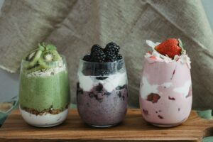yogurt ice cream with fruits